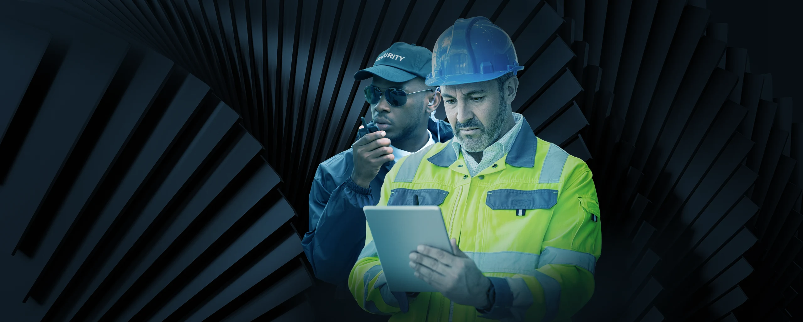 A security and technician working